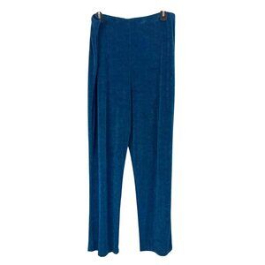 Chico's Travelers Blue Wide Leg Pull On Pants Wrinkle Resistant - Size 3, XL